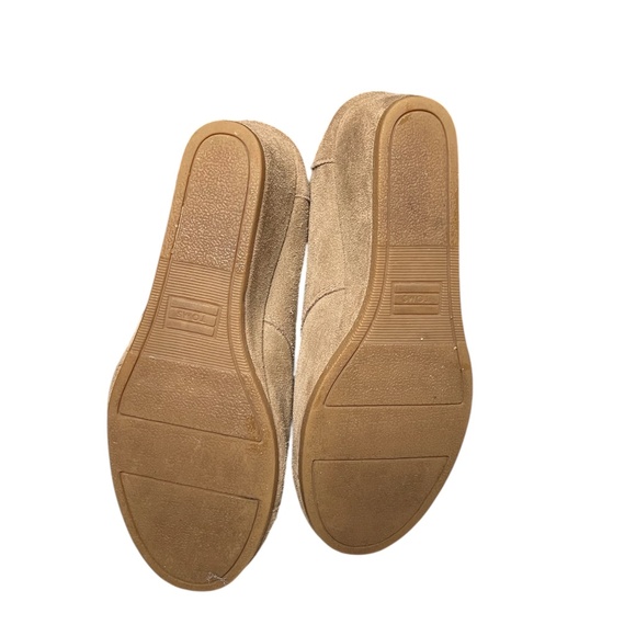 Toms Desert Wedge Booties Women's Size 8 Tan Taupe Suede Ankle Boots Lace Up - Picture 8 of 9